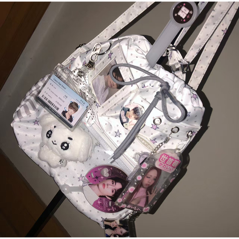 Anime Tote Bag - Рюкзак на шнурке в горошек, большая