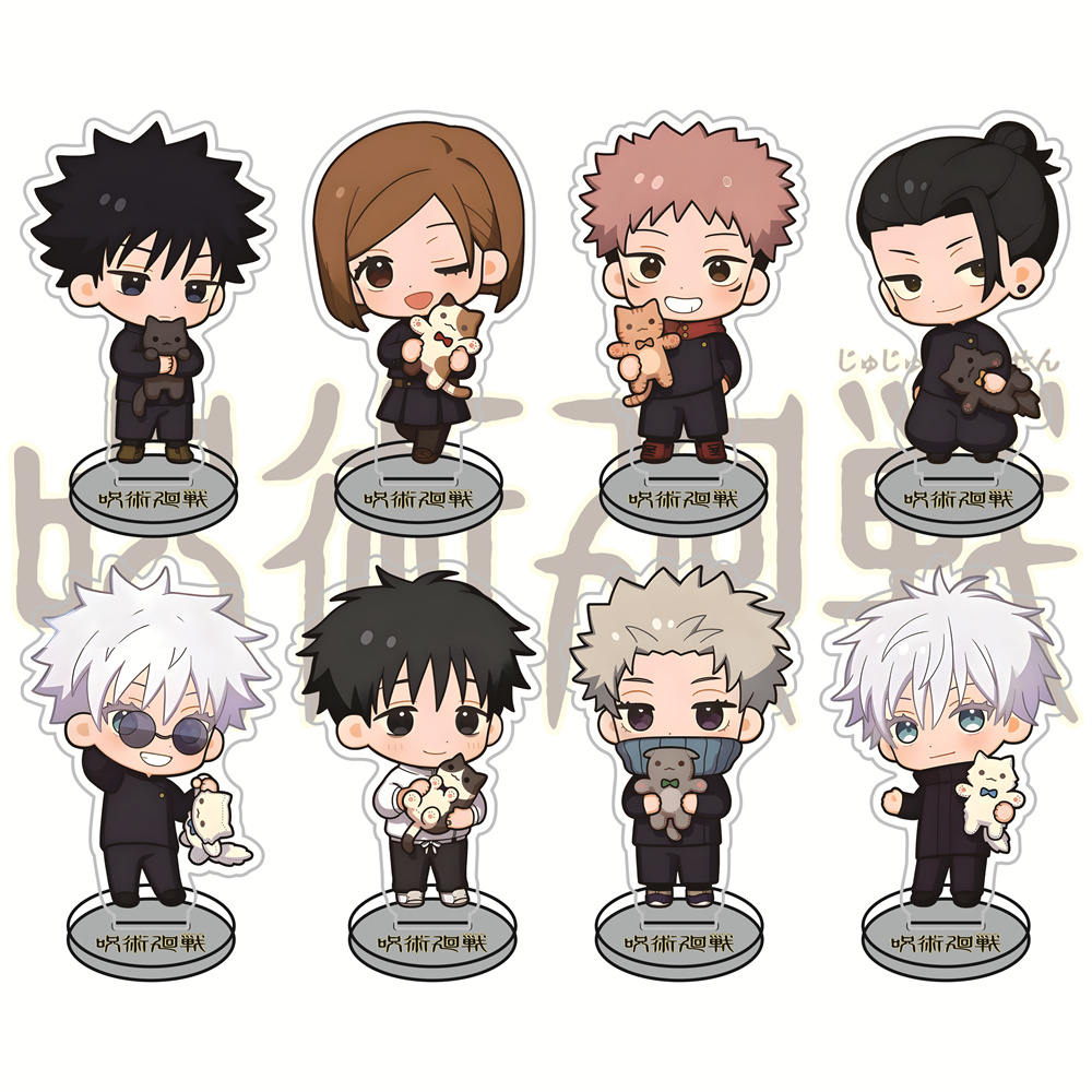 Anime Jujutsu Kaisen Merchandise - Акриловые фигурки-брелоки Jujutsu Kaisen: Кошачья версия,